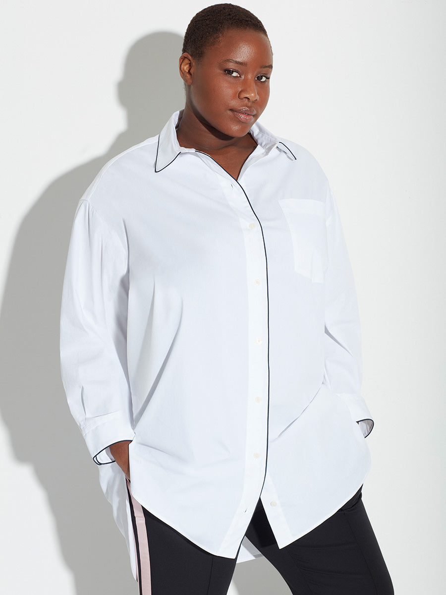 Plus Size Tunic Shirt in White, Plus ...